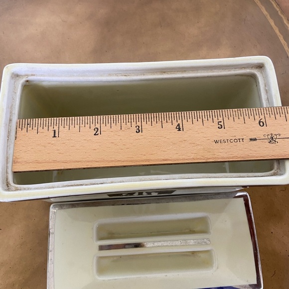 VINTAGE 1930'S HALL'S SUPERIOR TAVERN SILHOUETTE BUTTER DISH WITH COVER - Picture 8 of 11